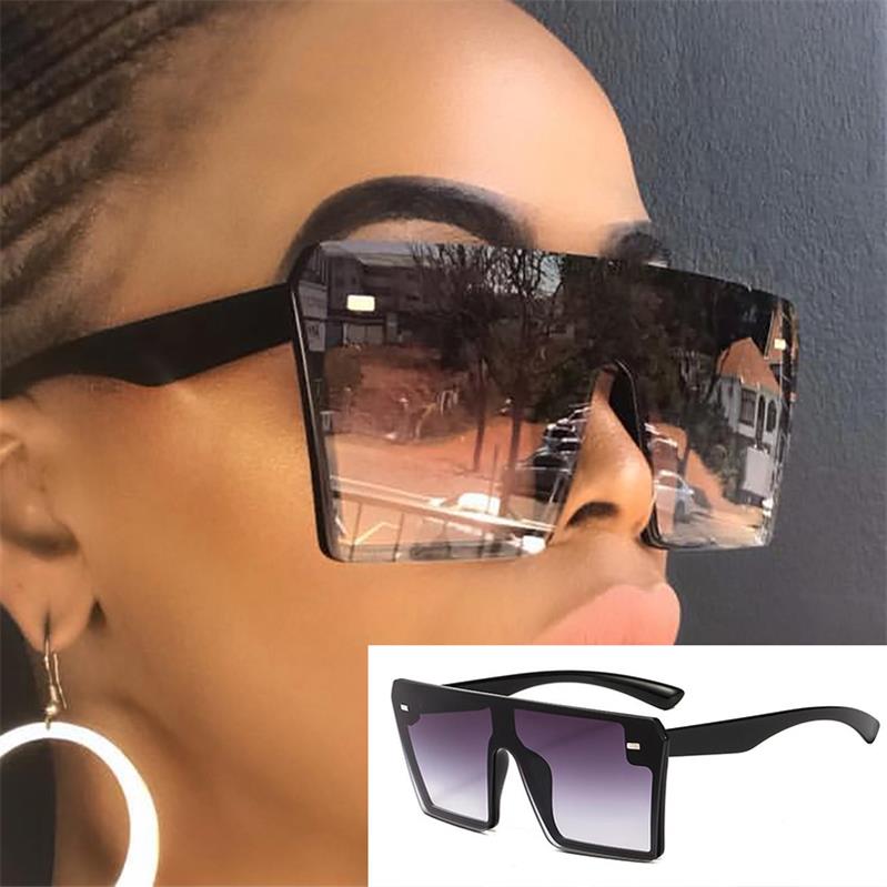 Extra Large Rimless Women Sunglasses Square Shaped Designer Large Frame Sunglasses For Female UV 400 Protection Sunglasses Oculos Masculino