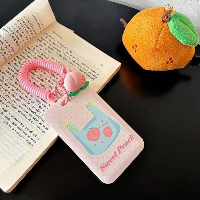 New Ins Wind Card Cover with Rope Cute Fruit Print Campus Card Bus Subway Access Work Card Protective Cover Case Bag