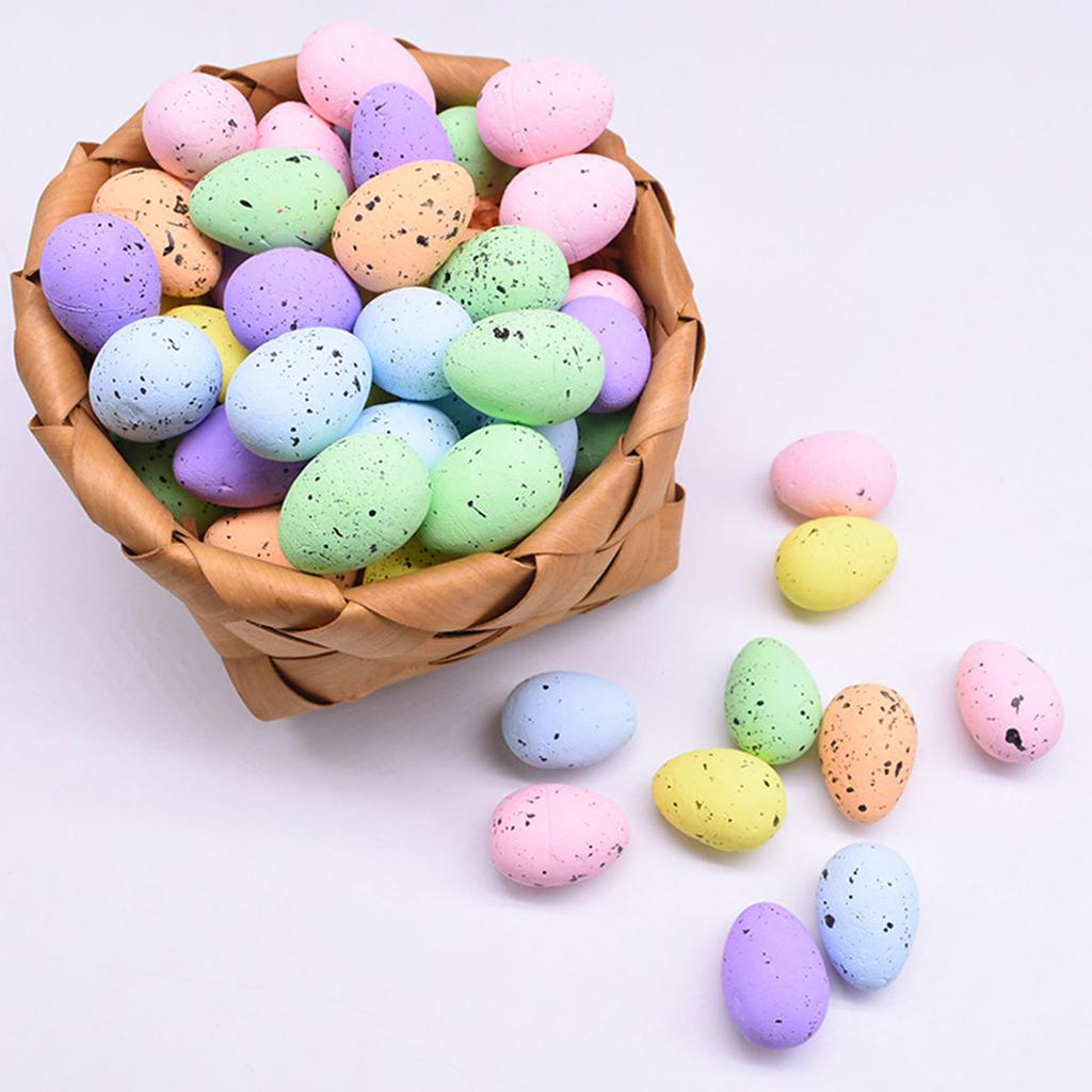 DIY Colorful Foam Egg Wreath Accessories Various Sizes of Spotted Pigeon Eggs 2.4cm Easter Eggs (1 pack) 100 Eggs