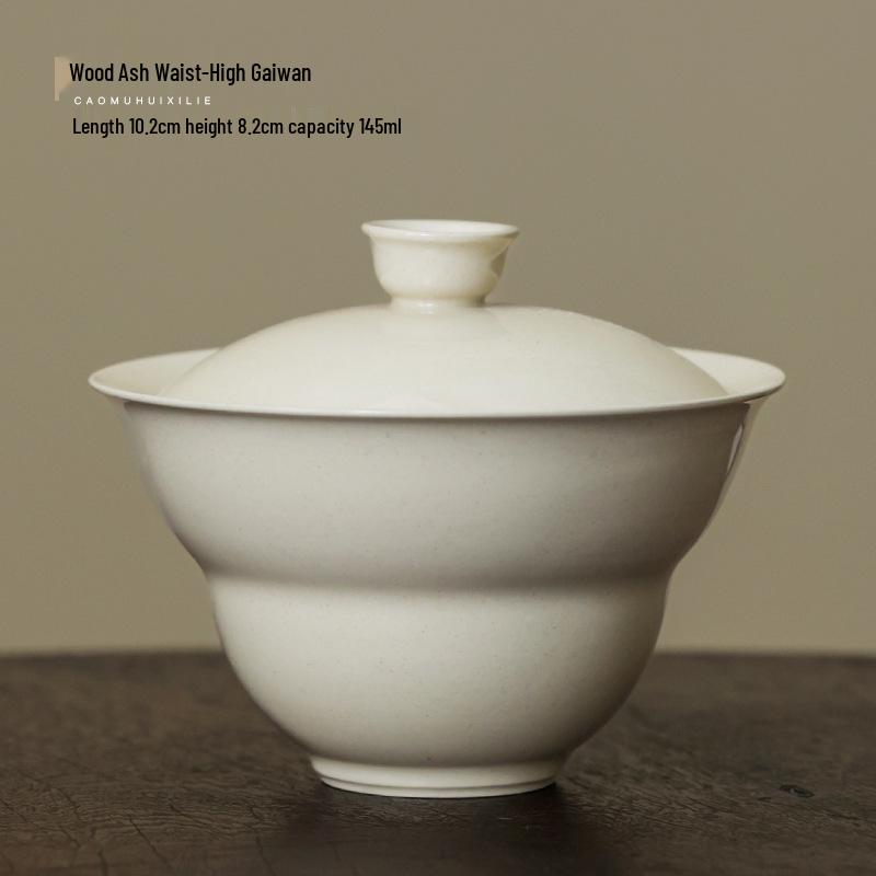 

Высококачественный керамический гайвань: Дизайн с широкой складкой на талии, прохладный на ощупь, набор для чая кунг-фу 145ml Capacity