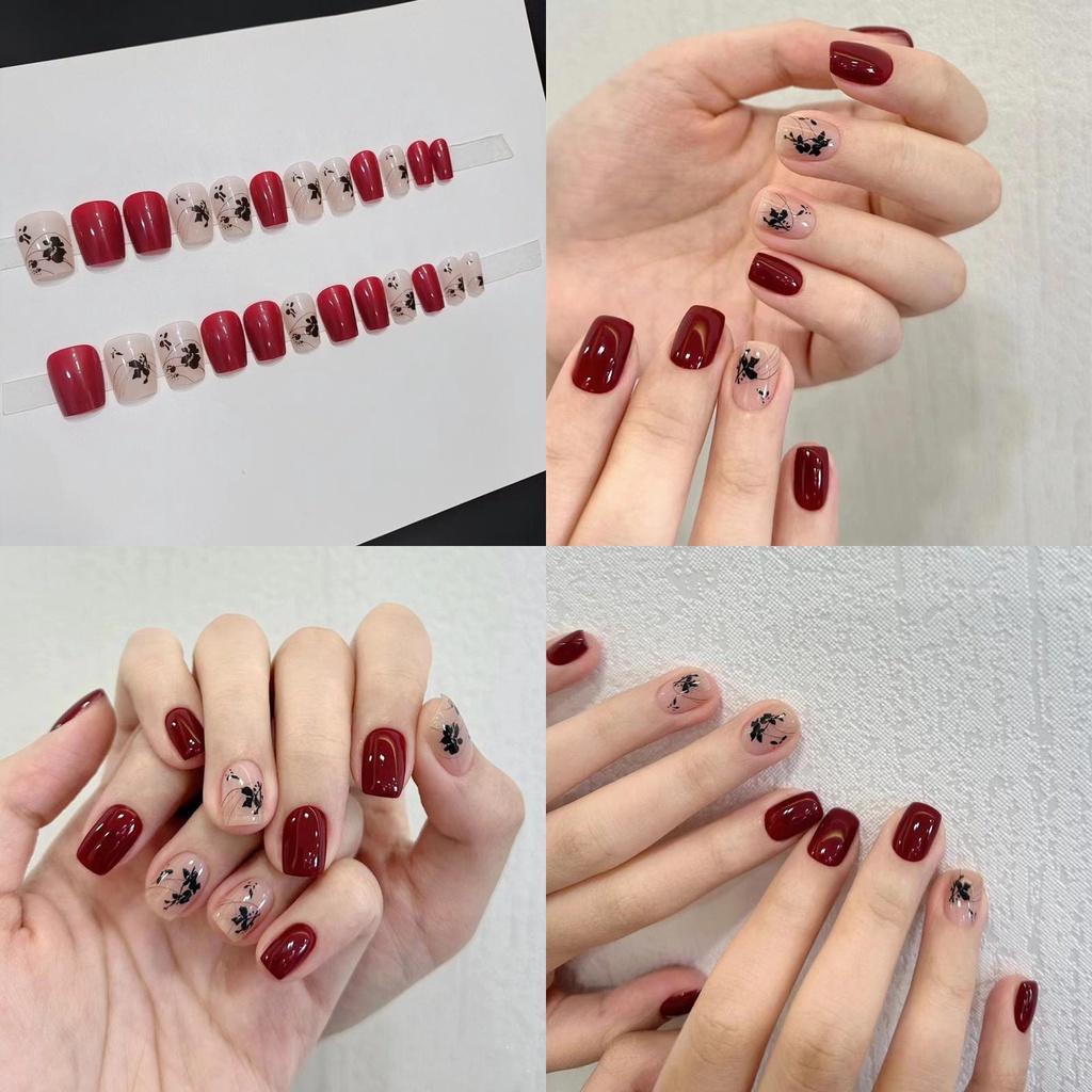 Chinese Style Ink Short Stairs Nail Stickers Factory Direct Sales