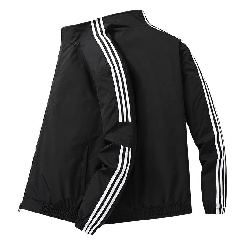 Three-striped jacket men's sports jacket casual windproof stand-up collar loose jacket versatile top