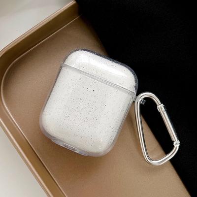 Clear Bling Glitter Soft TPU Earphone Case with Key Hook For Airpods Pro 2nd 2 Generation Apple Air Pods 3 2 1 Cover Accessories