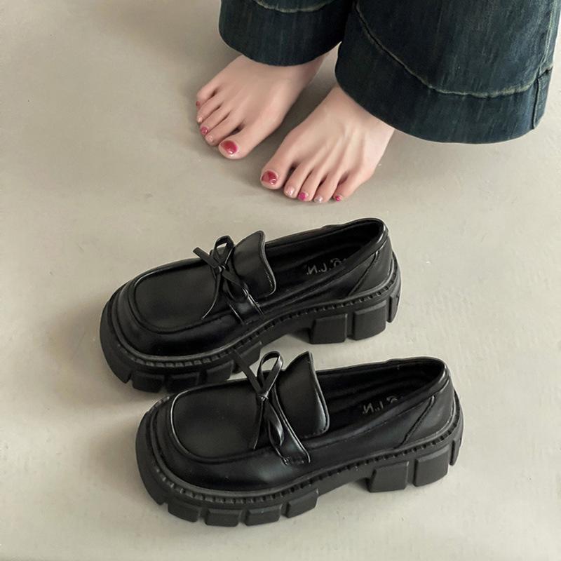 Fashion Academy Versatile Coarse Heel Platform Women's Summer Versatile Small Leather Shoes Mary Jane Single Shoes