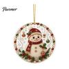 Office Holiday Decorations Christmas Acrylic Hanging Ornament, 2D Flat Double Side Printed Ornaments Santa Snowman Pendant for Tree Window,