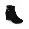 Plus Size Womens Ankle Boots Low Shaft Wedge Heel Plain
