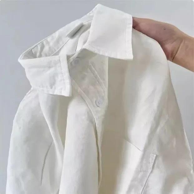 Blue Pure Cotton Women's Shirt, Unique Loose Commuter Design for Early Spring & Autumn 2026.
