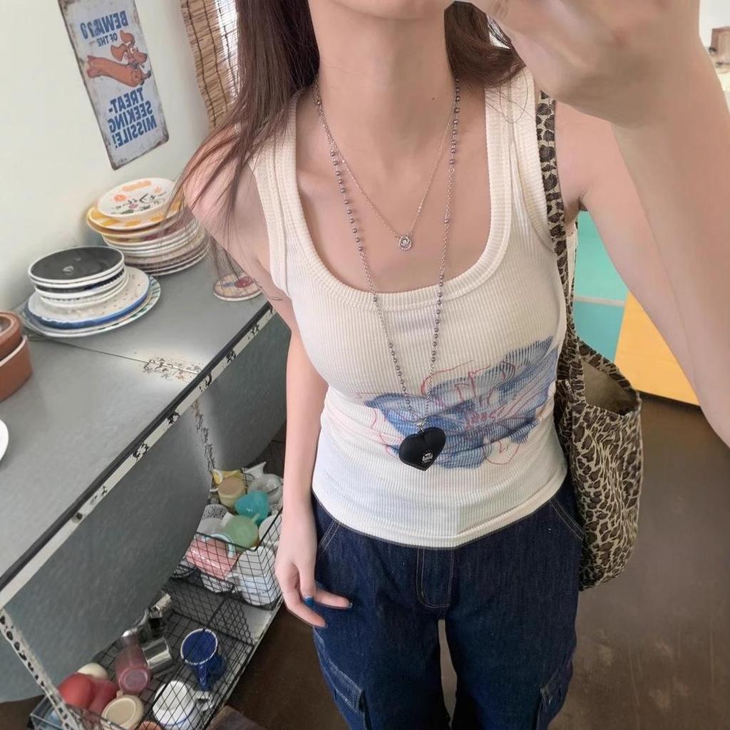 Sweet Spice Floral Print Tank Top - Women's Chic Summer Korean Style