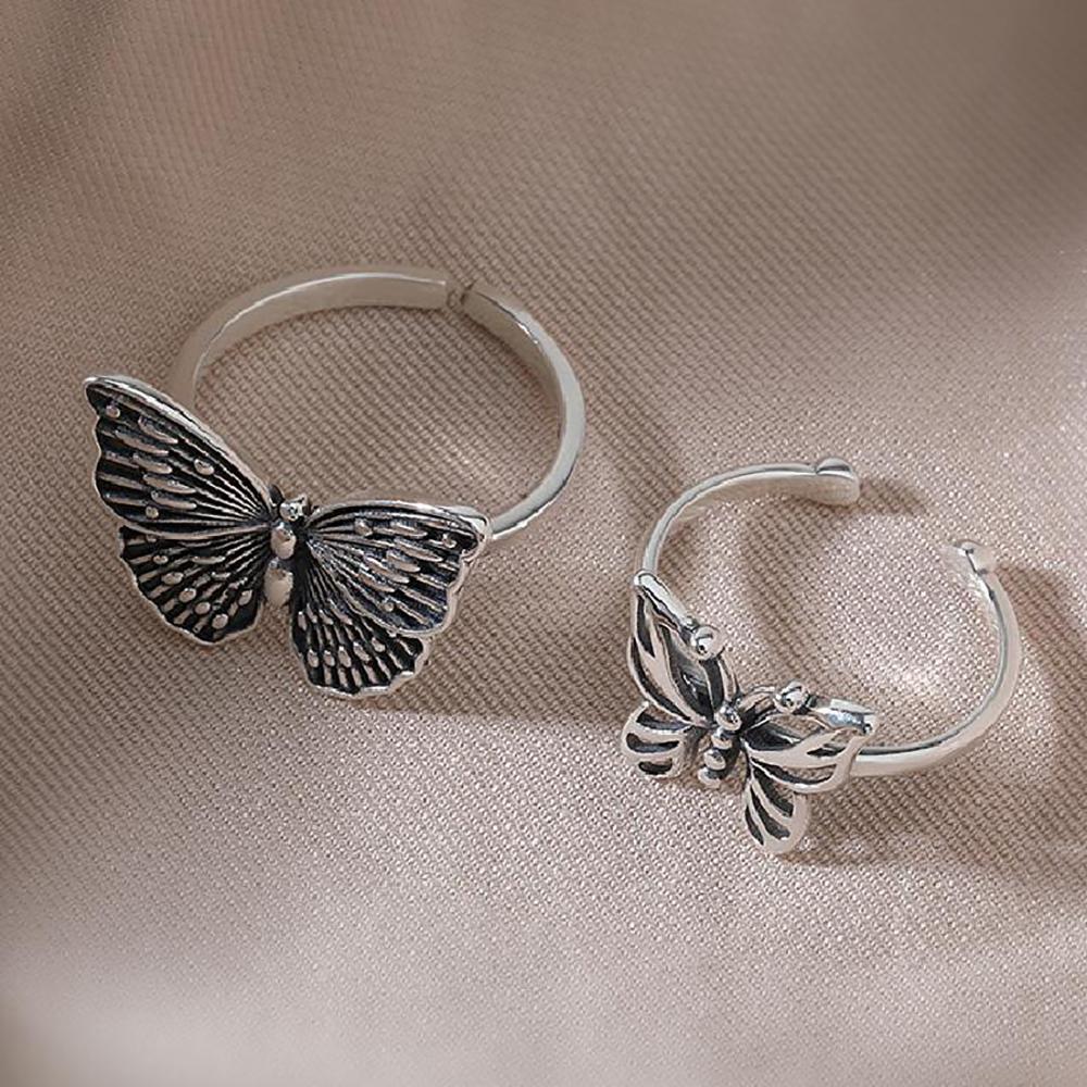 Women's Rings Personalized Hollow Butterfly Ring Female Stereoscopic Super Fairy Insect Butterfly Ring Party Jewellery Gift