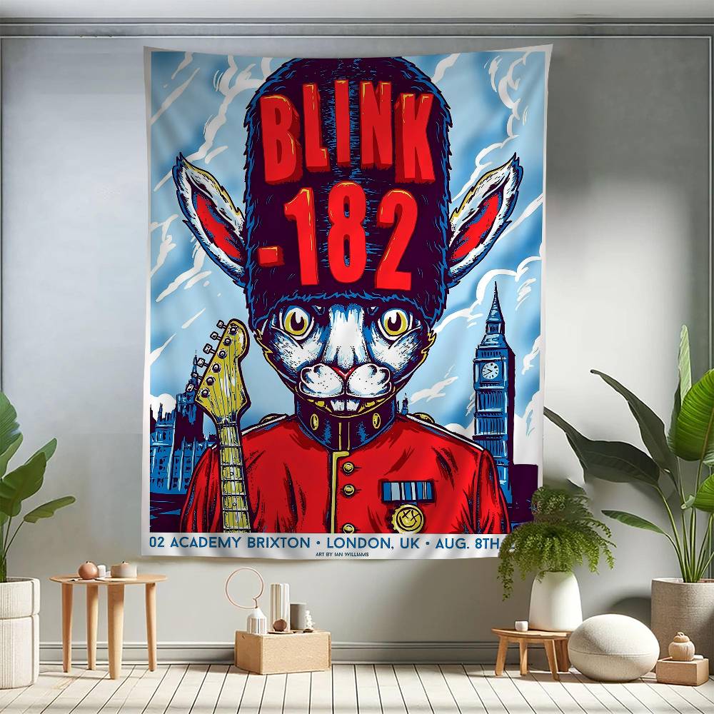 BBlink 182 Rock Band DIY Wall Tapestry Hanging Tarot Hippie Wall Rugs Dorm INS Home Decor