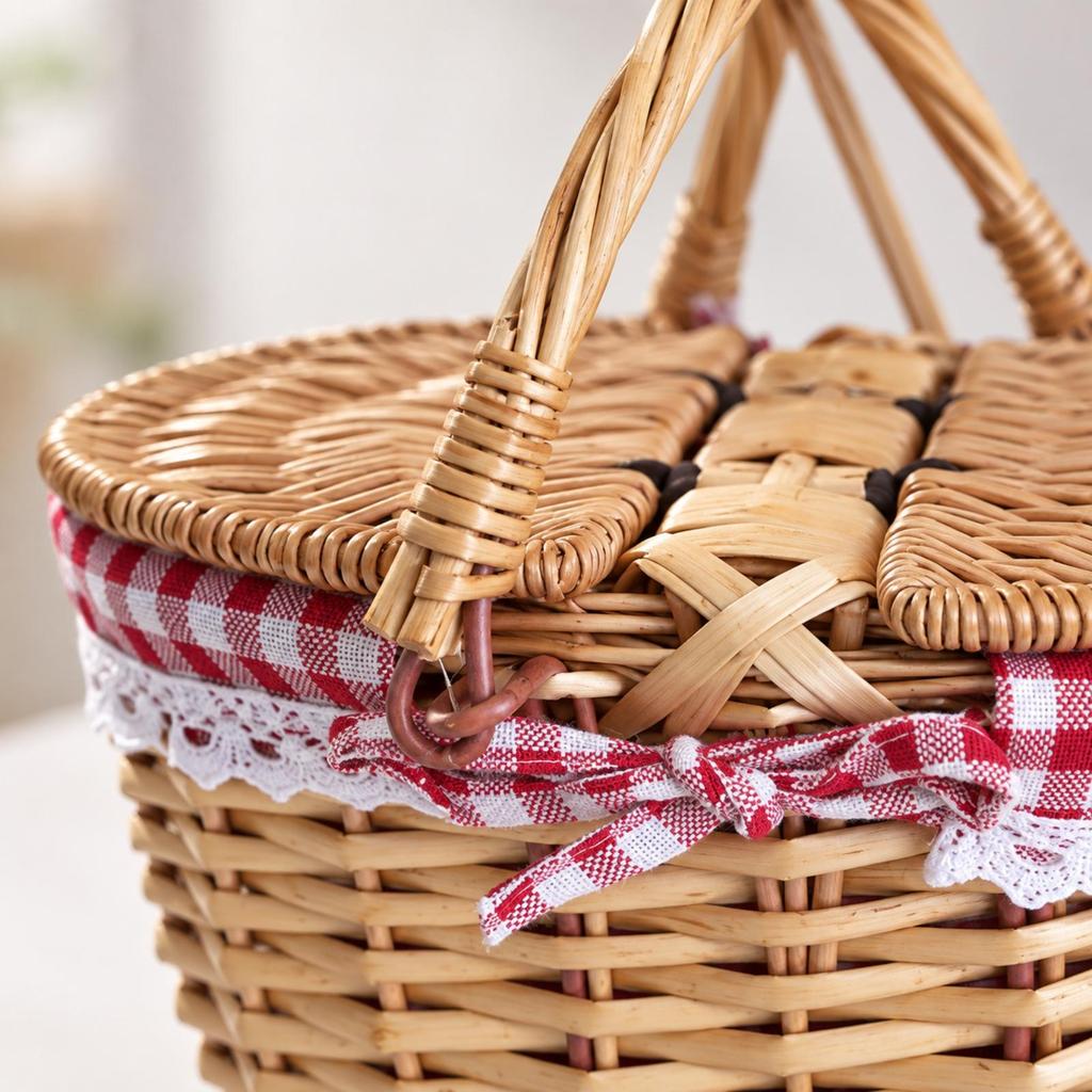 Oval Wicker Basket Compact Storage Hand-Woven Long-Lasting