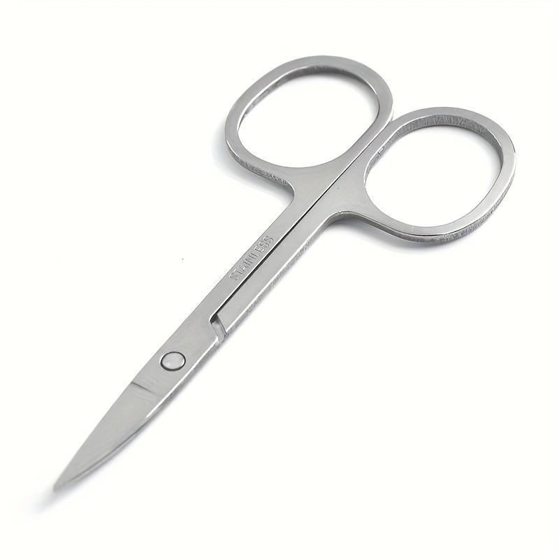 

Прецизионные ножницы из нержавеющей стали для стрижки волос в носу - Изогнутый кончик, Круглая головка, Острое лезвие, Ручка с удобным захватом - Для мужского груминга