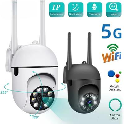 2.4G 5GHZ PTZ WIFI IP Kamera bezprzewodowa Automatyczne śledzenie 4-krotny zoom Kamera bezpieczeństwa Pełnokolorowa kamera sieciowa CCTV z noktowizorem
