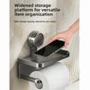 Saugnapf Badezimmer Papierhalter Doppellagig Hochwertiges Badezimmer Aufbewahrungsregal Selbstklebend Bohrlos Toilettenpapierhalter