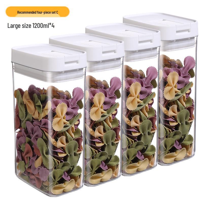 Rectangular Airtight Food-Grade Noodle Storage Jar for Kitchen