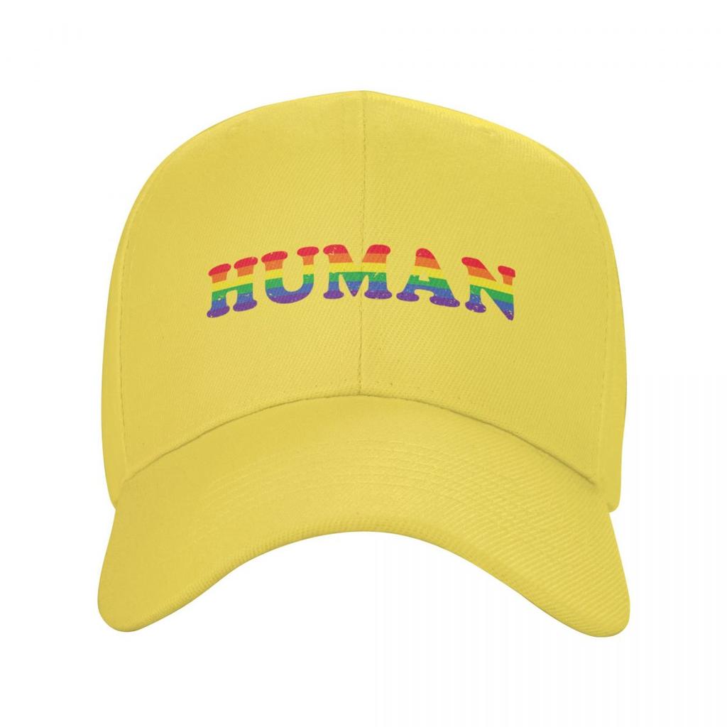 Custom Rainbow Gay Pride Human Baseball Cap Sun Protection Unisex Women's Adjustable LGBT Lesbian Dad Hat Autumn Snapback Caps
