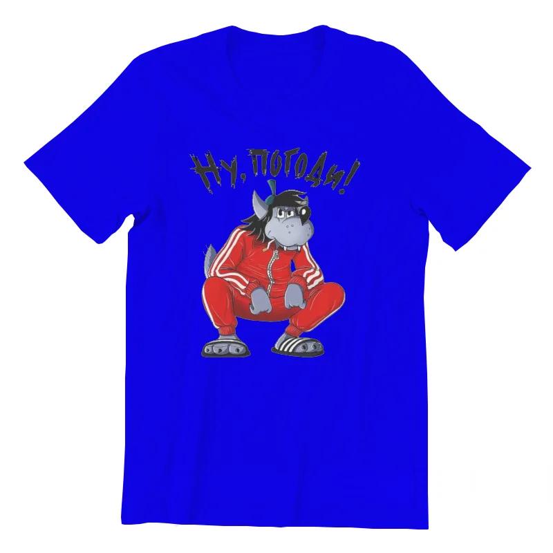 Trainingsanzug Squat Wolf T-Shirt Nu Pogodi Well Just You Wait Wolf Hase Cartoon Grafik T-Shirts Vintage Lustige Unisex Kurzarm Tops