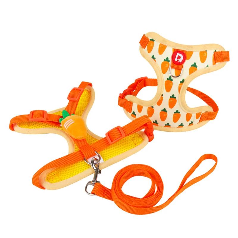 Cute Fruit Dog Cat Harness & Leash Set Adjustable Soft Puppy Kitten Walking Gear Breathable Summer Outdoor Accessories