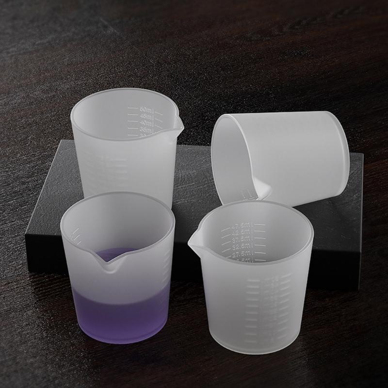 2 Pcs Silicone Measuring Cup Non-stick Mixing Cups Reusable Resin Supplies Cups for Resin DIY Craft Jewelry Making