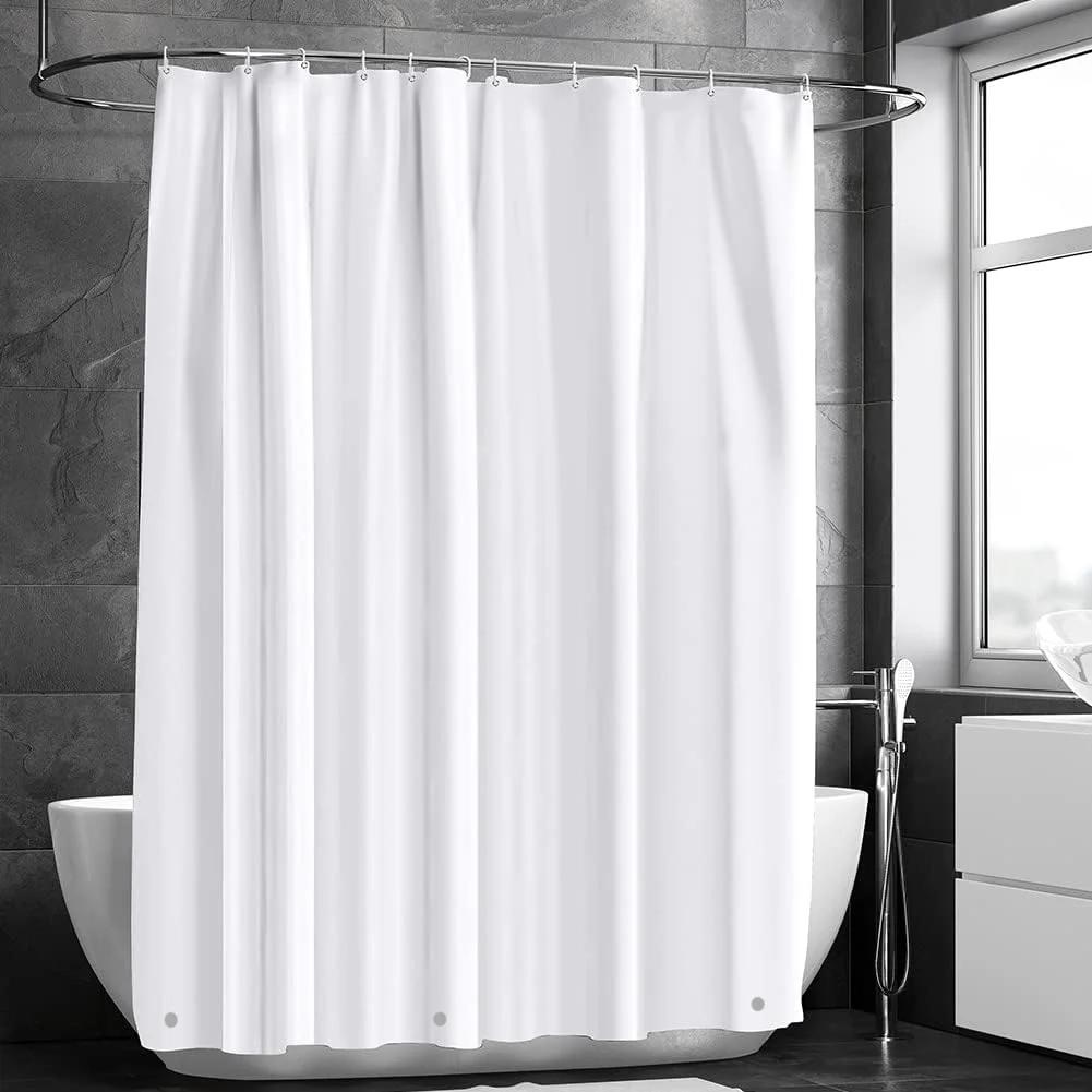 PEVA Waterproof Shower Curtain Liner with Magnets Mold Resistant Lightweight Plastic Bathroom Shower Liner