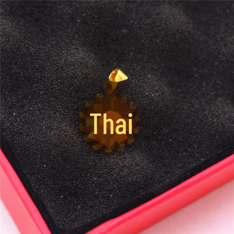 Halskette mit Wassertropfen- und Herzblumenanhänger aus vergoldetem Messing für Damen