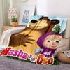 3D cartoon cute M-Masha and Bear blanket flannel home sofa bed bedroom warm portable children's gift picnic sleep soft blanket