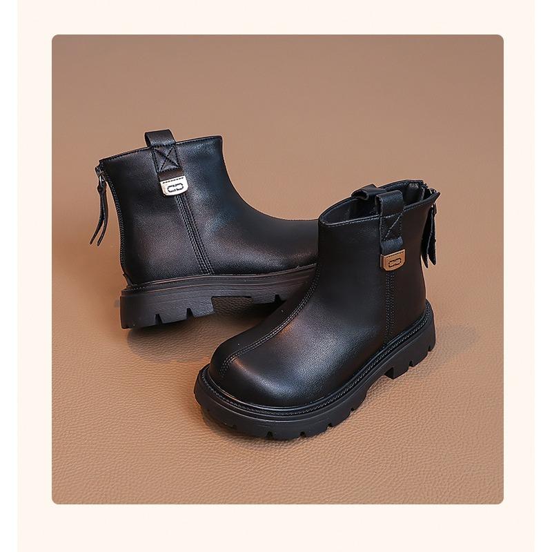 Kids Girls Fashion Soft Leather Ankle Martin Boots Casual Short Boots