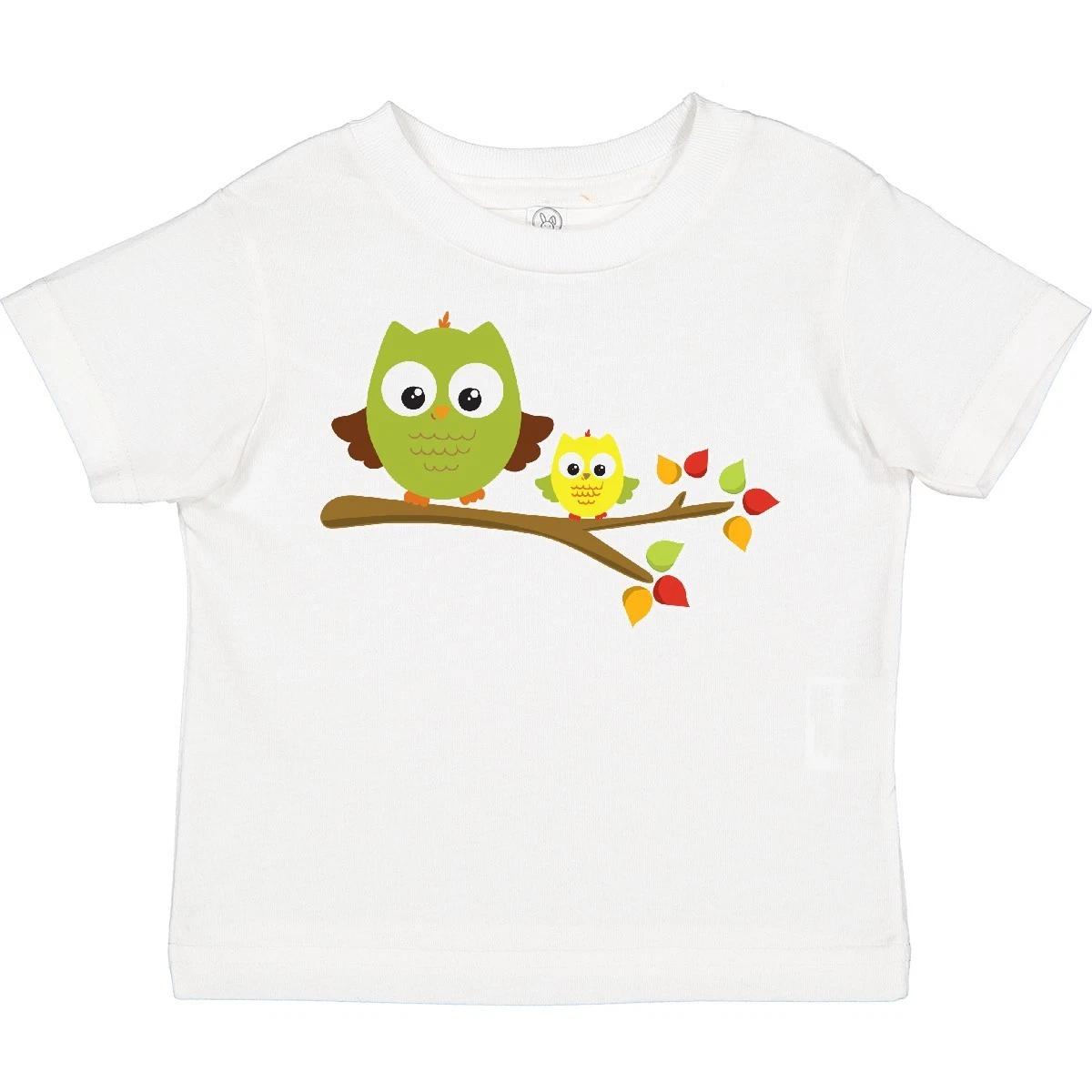 

Inktastic Two Cute Owls On A Branch Toddler kids boys T-Shirt Owl Green Yellow Fall Autumn 110