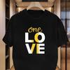 One Love" Typography Print T-Shirt,Lightweight T-Shirt Breathable Cool, Comfortable Wear