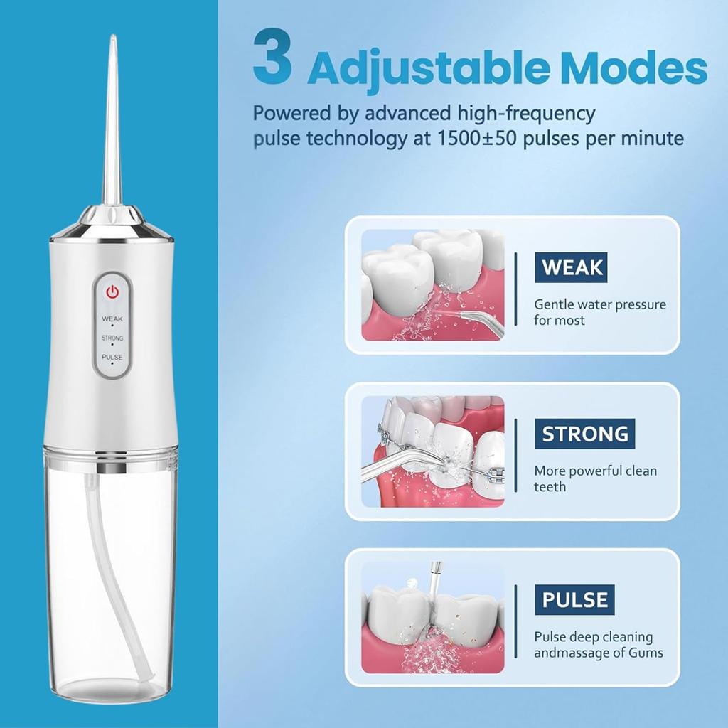 Cordless Water Teeth – Rechargeable Dental Oral with 3 Modes, Waterproof Design, USB Fast Charging,