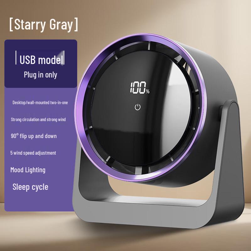 Kailiya Mini USB Desk Fan with LED Lamp