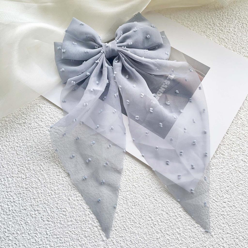 Oversized Bow Headband Hair Clip For Women Fashion Simple Solid Satin Spring Clip Ponytail Bow Party Gift