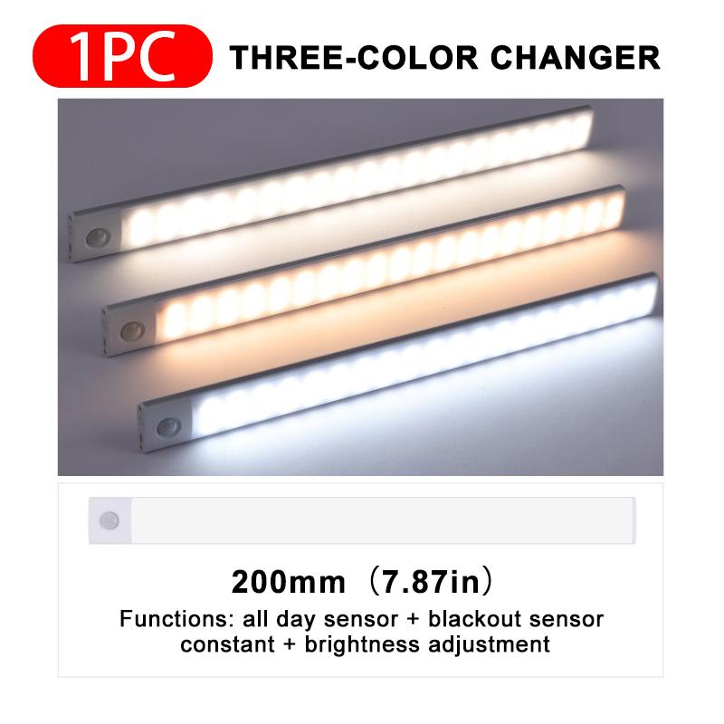 SEAMETAL Car Sensor Light for Floor Trunk Hood USB Rechargeable Automatic Induction Light Bar 10/20cm
