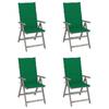 Day and Night - Day and Night Reclining Garden Chairs and Cushions 4 Pcs Solid Acacia Wood