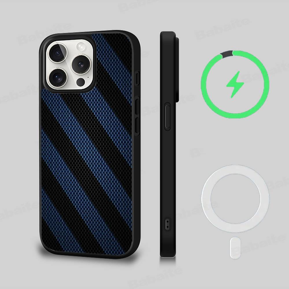 

Fiber Texture For IPhone 17 Air 16 E 15 14 13 12 11 Pro Max Plus PC Shock TPU Cover For Magsafe Phone Cover iPhone 15 pro