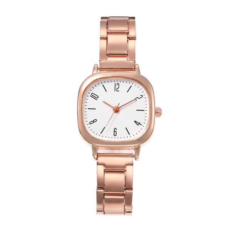 Student Watch Woman Vintage Square Minimalist Quartz Steel Band For Study Use