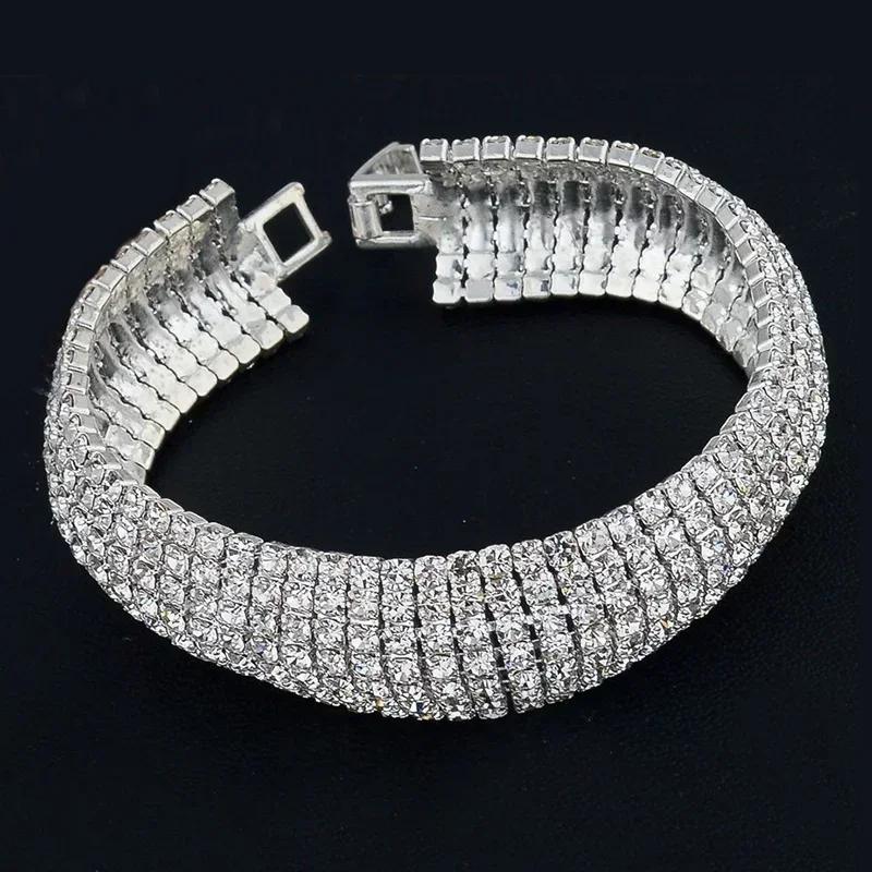 Women Summer Simple Fashionable Diamond Inlaid Crystal Water Diamond Bracelet with Full Diamond Bracelet Bride s Jewelry Gifts 1