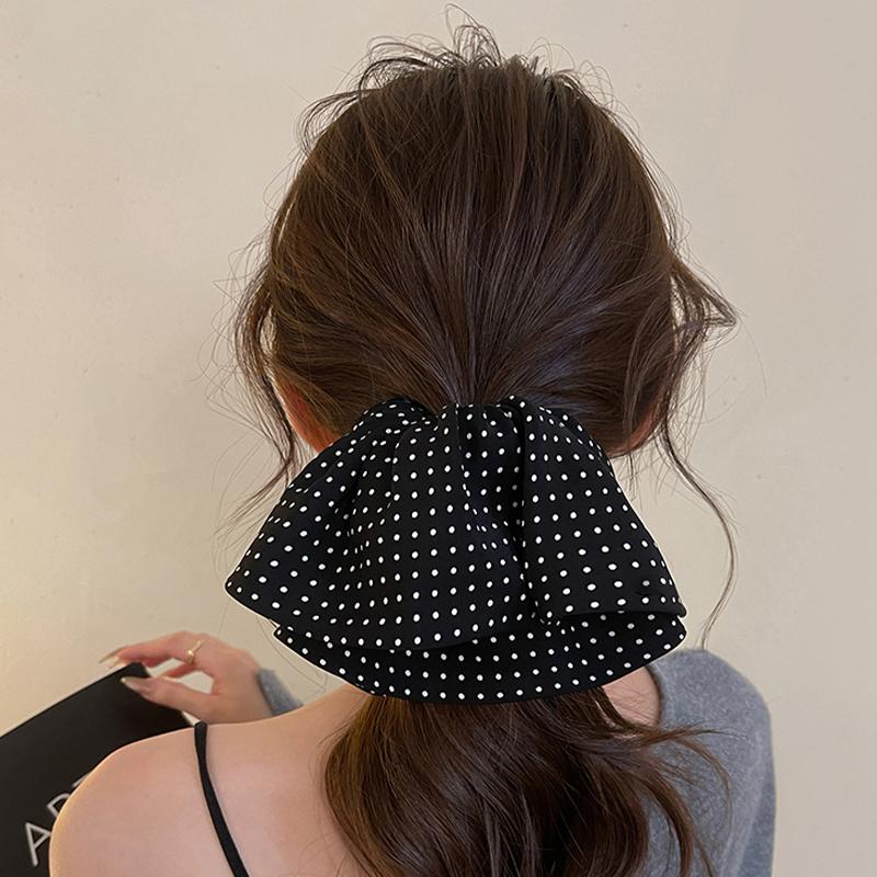 Punkte Schleife Clip Modischer Hinterkopf Dutt Pferdeschwanz Clip Haarschmuck