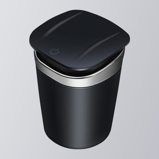 Glow in The Dark Car Ashtray Cup with LED Light Metal Liner Automatic Pop Sealing Ring for Smoke Control Portable