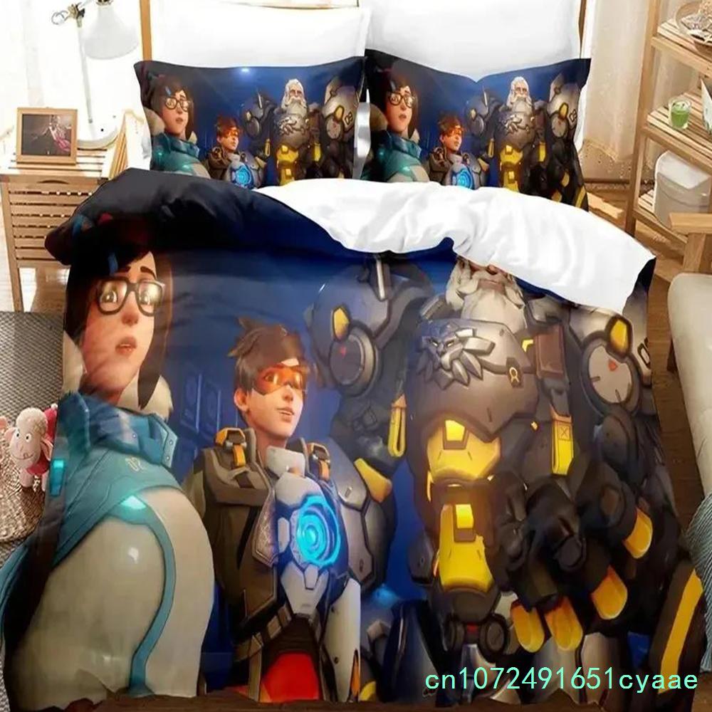 Game Overwatchs Bedding Set Boys Girls Twin Queen Size Duvet Cover Pillowcase Bed Boys Adult Fashion Home Textileextile