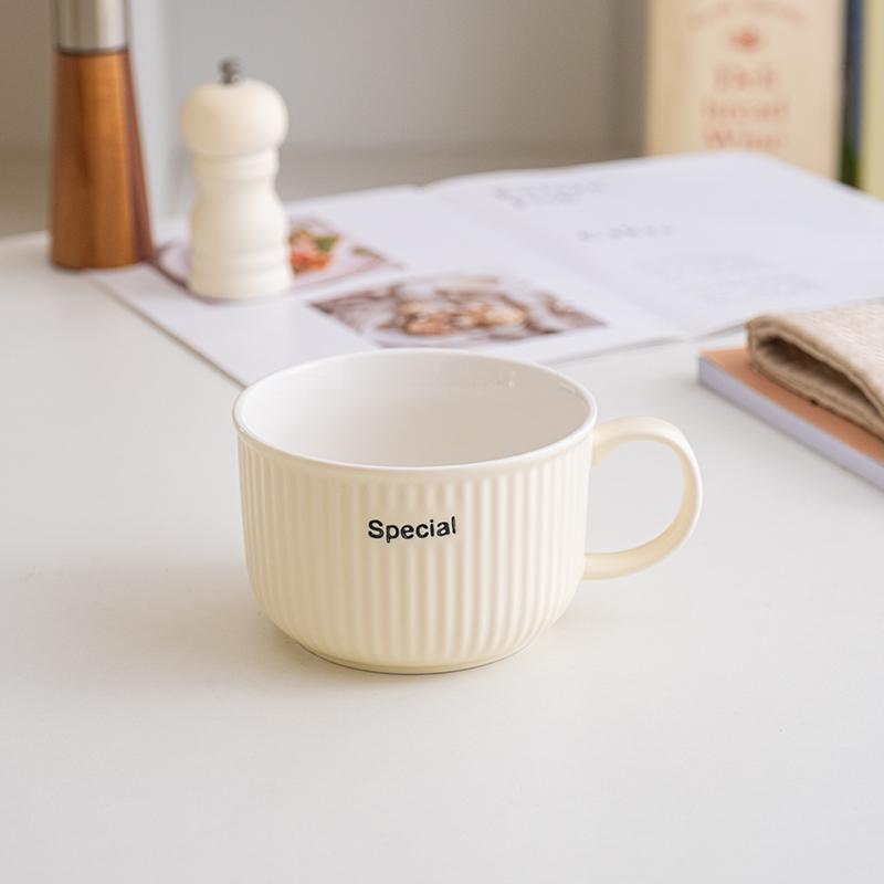 Cream Ceramic Bento Box with Lid - Office Lunch & Instant Noodle Bowl