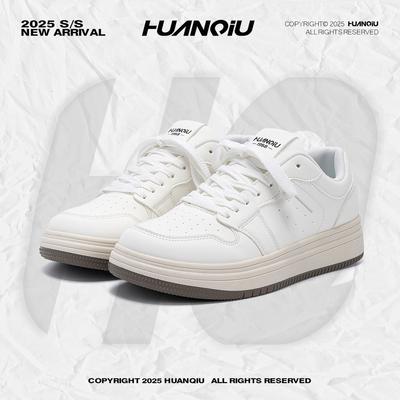 Global Platform White Shoes ZHQ-ZL9059 Autumn Breathable Men's Shoes Versatile Platform Heightening Casual Board Shoes