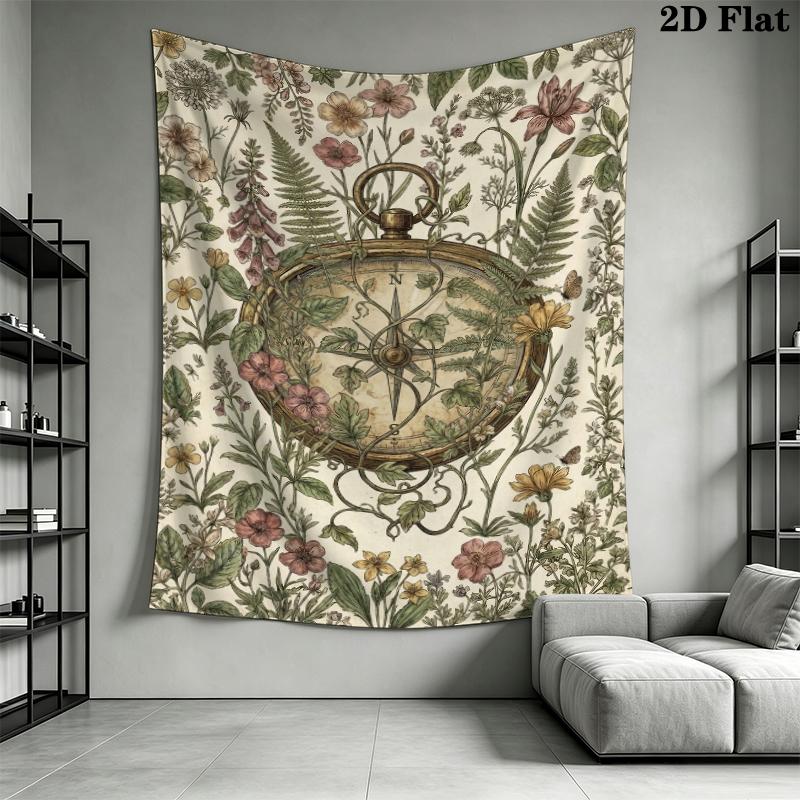 Compass Wall Tapestry Aesthetic Wall Hanging Printed Fabric Blanket Decorative Tapestries for Bedroom Living Room Home Decor