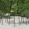 VidaXL Dining Table Black Ø80 Cm Tempered Glass and Steel 319437