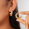 Metallic Geometric C-shaped Stud Earrings Fashion Versatile Commuter Personalized Earrings Niche Earrings
