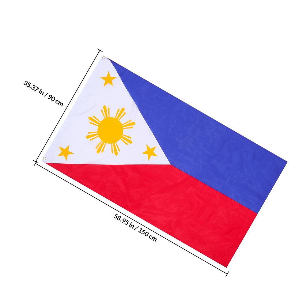 Polyester Philippine National Flag Vibrant Colors Fade Resistant Outdoor Yard Garden Flag Decor Courtyard Festival Sports Banner