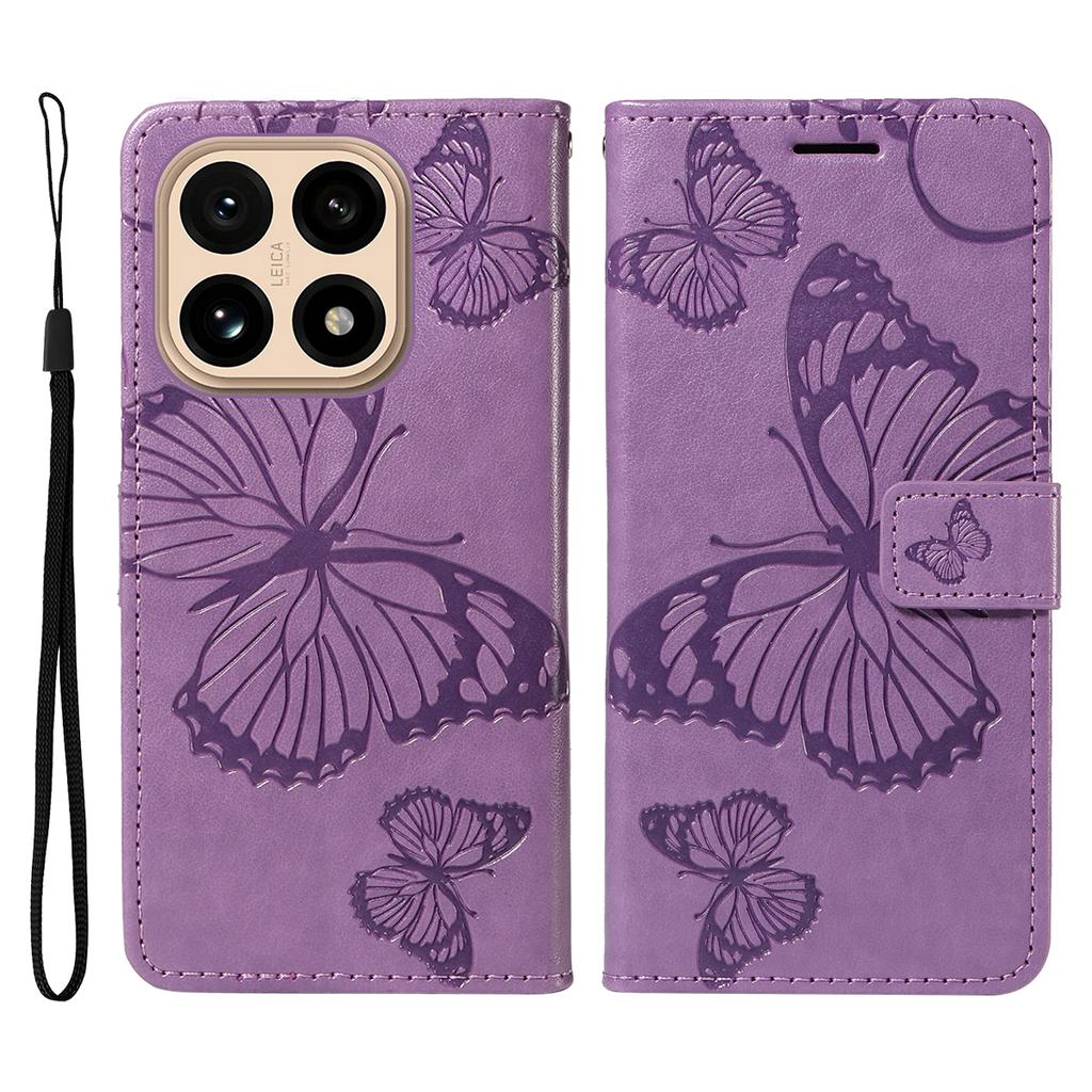 For Xiaomi 15T Wallet Case Floral Butterfly Imprinted Leather Phone Cover Stand -  Green