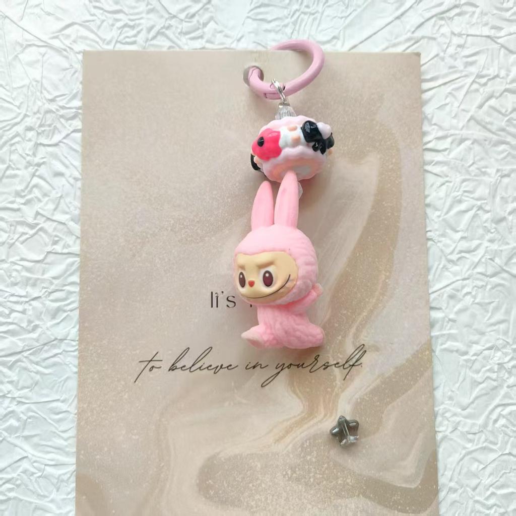 New Flocking Mini Yoga Cute Keychain Doll Bag Pendant Cute Schoolbag Gift Pendant