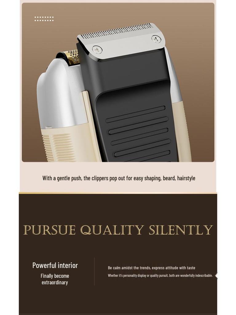 Kuangjie Dual-Function Electric Shaver with Digital Display and Sideburn Trimmer