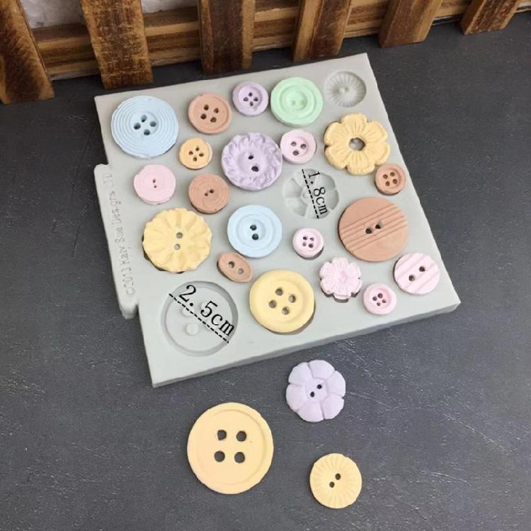 Exquisite Button Shape 3D Fondant Chocolate Candy Molds Polymer Craft DIY Molds